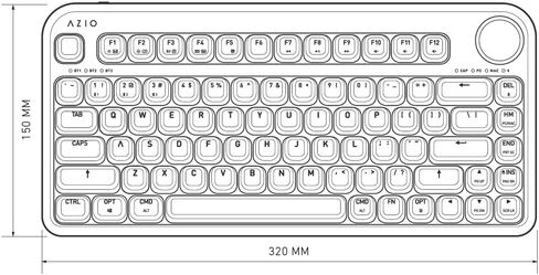 Azio IZO Wireless BT5/USB PC & Mac Mechanical Keyboard, White Blossom in Kuwait