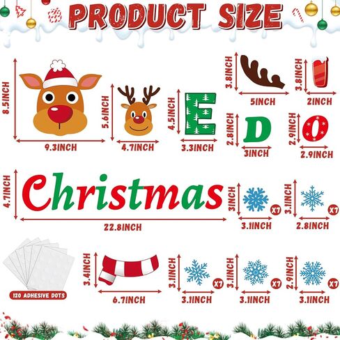 Christmas Bulletin Board Decoration Christmas Elk Classroom Decoration Xmas Reindeer Snowflake Paper Cutouts for School Home Classroom Chalkboard Wall Winter Holiday Party Decor Supplies in Saudi Arabia