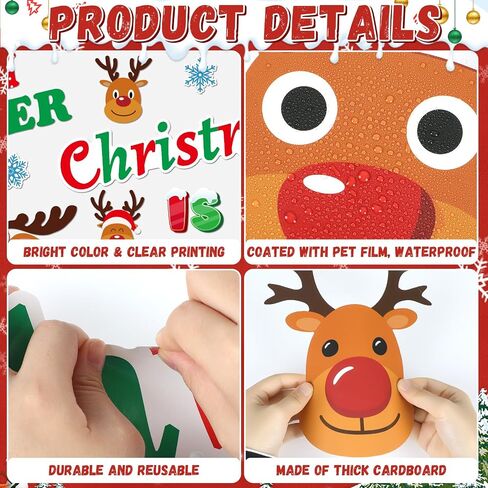 Christmas Bulletin Board Decoration Christmas Elk Classroom Decoration Xmas Reindeer Snowflake Paper Cutouts for School Home Classroom Chalkboard Wall Winter Holiday Party Decor Supplies in Saudi Arabia