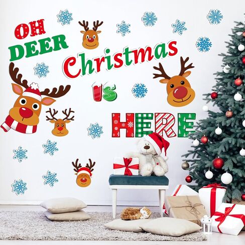 Christmas Bulletin Board Decoration Christmas Elk Classroom Decoration Xmas Reindeer Snowflake Paper Cutouts for School Home Classroom Chalkboard Wall Winter Holiday Party Decor Supplies in Saudi Arabia
