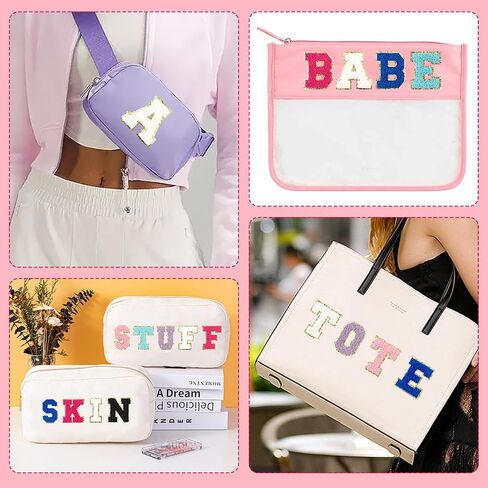 7 Pcs Self Adhesive Chenille Letter Patches 2.2 inch Varsity Stick On Patches Alphabet Embroidered Applique for Clothes Jackets Backpack Hat DIY Phone Case Bags (I) in Saudi Arabia