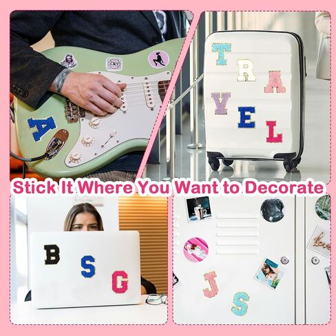 7 Pcs Self Adhesive Chenille Letter Patches 2.2 inch Varsity Stick On Patches Alphabet Embroidered Applique for Clothes Jackets Backpack Hat DIY Phone Case Bags (I) in Saudi Arabia