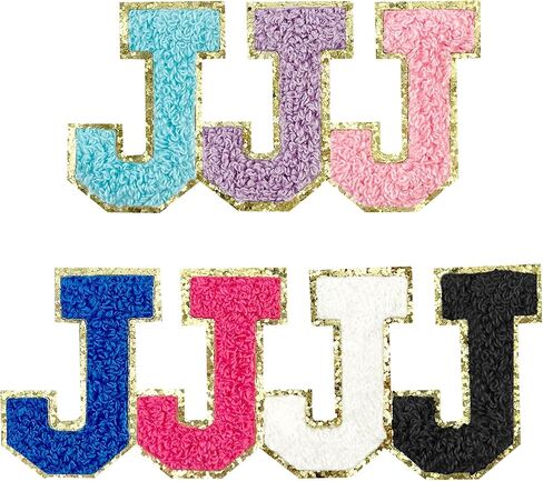 7 Pcs Self Adhesive Chenille Letter Patches 2.2 inch Varsity Stick On Patches Alphabet Embroidered Applique for Clothes Jackets Backpack Hat DIY Phone Case Bags (I) in Saudi Arabia