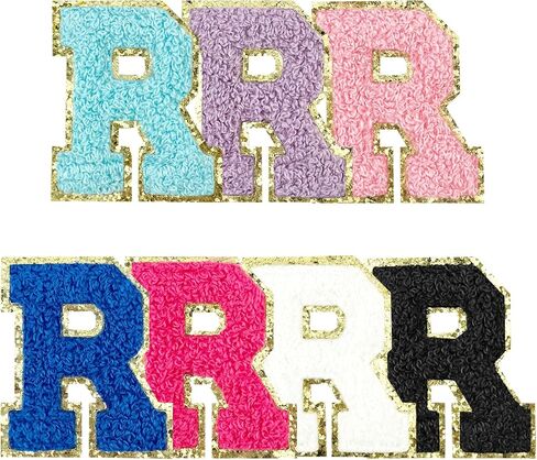 7 Pcs Self Adhesive Chenille Letter Patches 2.2 inch Varsity Stick On Patches Alphabet Embroidered Applique for Clothes Jackets Backpack Hat DIY Phone Case Bags (I) in Saudi Arabia