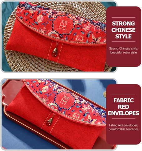 Festival Wedding Envelope Supplies Holder Fabric Card Graduation Money Favor Wrap Accessory Embroidery Cash Shower Hong Bao Silk Year Pockets Bags Party for Spring in Saudi Arabia