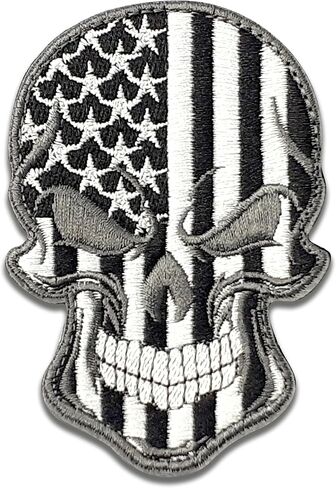 Spartan Patch - Spartan USA Flag Patch - Black-White - Skull Patch - Hook and Loop Patch - Embroidered Patch - Patch for Backpacks, Caps, Jackets, Vests - Hiking Backpack Patch - Backpack Accessories in Saudi Arabia