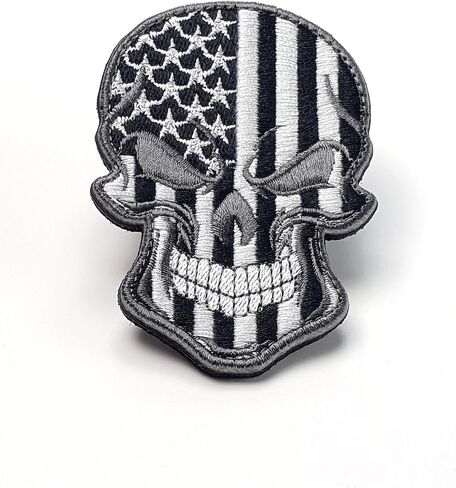Spartan Patch - Spartan USA Flag Patch - Black-White - Skull Patch - Hook and Loop Patch - Embroidered Patch - Patch for Backpacks, Caps, Jackets, Vests - Hiking Backpack Patch - Backpack Accessories in Saudi Arabia