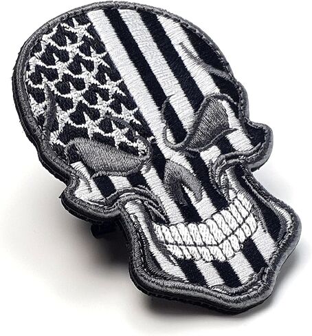 Spartan Patch - Spartan USA Flag Patch - Black-White - Skull Patch - Hook and Loop Patch - Embroidered Patch - Patch for Backpacks, Caps, Jackets, Vests - Hiking Backpack Patch - Backpack Accessories in Saudi Arabia