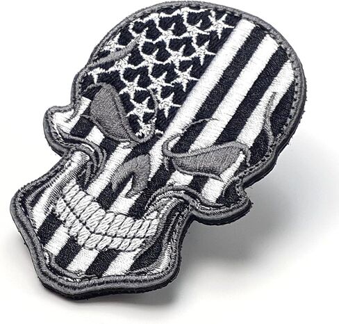 Spartan Patch - Spartan USA Flag Patch - Black-White - Skull Patch - Hook and Loop Patch - Embroidered Patch - Patch for Backpacks, Caps, Jackets, Vests - Hiking Backpack Patch - Backpack Accessories in Saudi Arabia