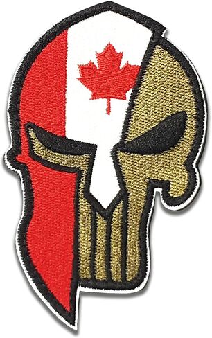 Spartan Patch - Spartan USA Flag Patch - Black-White - Skull Patch - Hook and Loop Patch - Embroidered Patch - Patch for Backpacks, Caps, Jackets, Vests - Hiking Backpack Patch - Backpack Accessories in Saudi Arabia