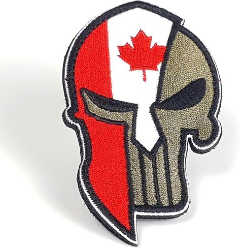 Spartan Patch - Spartan USA Flag Patch - Black-White - Skull Patch - Hook and Loop Patch - Embroidered Patch - Patch for Backpacks, Caps, Jackets, Vests - Hiking Backpack Patch - Backpack Accessories in Saudi Arabia