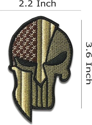 Spartan Patch - Spartan USA Flag Patch - Black-White - Skull Patch - Hook and Loop Patch - Embroidered Patch - Patch for Backpacks, Caps, Jackets, Vests - Hiking Backpack Patch - Backpack Accessories in Saudi Arabia