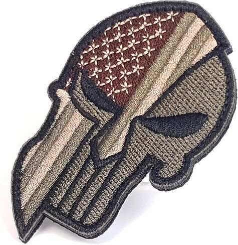 Spartan Patch - Spartan USA Flag Patch - Black-White - Skull Patch - Hook and Loop Patch - Embroidered Patch - Patch for Backpacks, Caps, Jackets, Vests - Hiking Backpack Patch - Backpack Accessories in Saudi Arabia