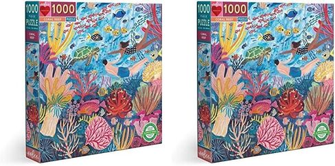eeBoo: Piece and Love Coral Reef 1000 Piece Square Adult Jigsaw Puzzle, Puzzle for Adults and Families, Glossy, Sturdy Pieces and Minimal Puzzle Dust in Saudi Arabia