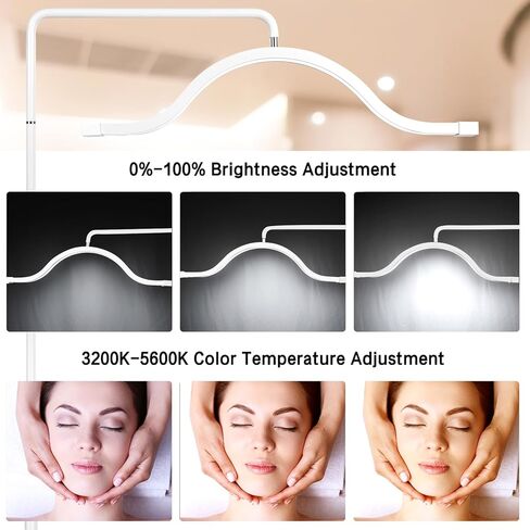 مصباح أرضي LED لرموش التجميل، ضوء الوشم، مصباح Pmu، مصباح القمر للوجه، إضاءة لإنشاء محتوى تصوير الجمال (أسود) in Kuwait