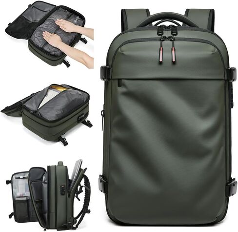 Men Travel Backpack vacuum compression Laptop Backpack Large Capacity Backpack 17 inch Extended Hiking Business backpack (black) in Saudi Arabia