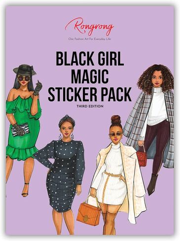 حزمة ملصقات Rongrong Black Girl Magic Planner مكونة من 3 ملصقات للمخططين والتقويمات والمجلات - ملكات رائعة مرسومة يدويًا بجودة ممتازة - ملحقات سجل القصاصات - 8 أوراق in Kuwait