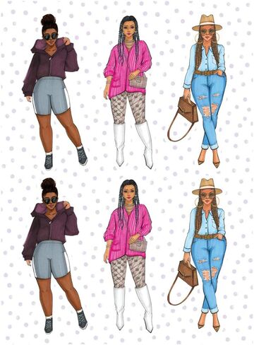 حزمة ملصقات Rongrong Black Girl Magic Planner مكونة من 3 ملصقات للمخططين والتقويمات والمجلات - ملكات رائعة مرسومة يدويًا بجودة ممتازة - ملحقات سجل القصاصات - 8 أوراق in Kuwait