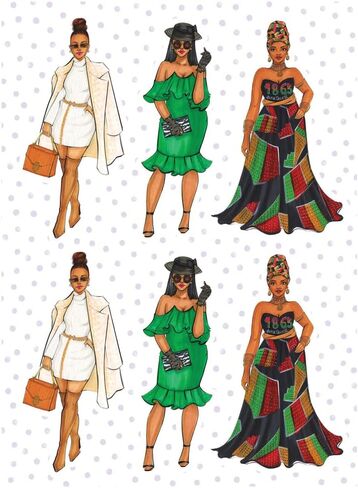 حزمة ملصقات Rongrong Black Girl Magic Planner مكونة من 3 ملصقات للمخططين والتقويمات والمجلات - ملكات رائعة مرسومة يدويًا بجودة ممتازة - ملحقات سجل القصاصات - 8 أوراق in Kuwait