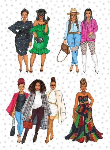 حزمة ملصقات Rongrong Black Girl Magic Planner مكونة من 3 ملصقات للمخططين والتقويمات والمجلات - ملكات رائعة مرسومة يدويًا بجودة ممتازة - ملحقات سجل القصاصات - 8 أوراق in Kuwait