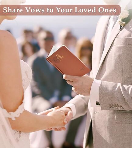 Wedding Vow Books, His and Hers Vow Books with Gold Foil Lettering, Hardcover Wedding Notebook 56 Lined Pages/28 Sheets, Perfect Wedding Essentials for Your Wedding Day,Bridal Gifts (Terracotta-Beige) in Saudi Arabia