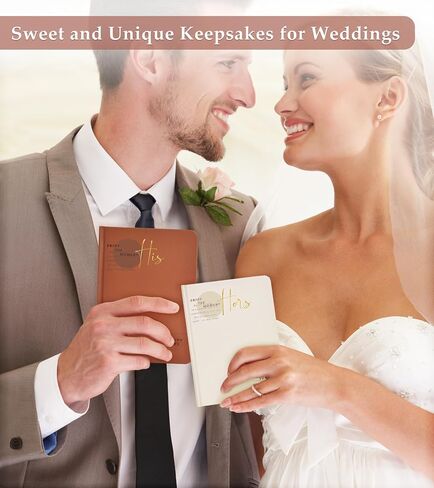 Wedding Vow Books, His and Hers Vow Books with Gold Foil Lettering, Hardcover Wedding Notebook 56 Lined Pages/28 Sheets, Perfect Wedding Essentials for Your Wedding Day,Bridal Gifts (Terracotta-Beige) in Saudi Arabia
