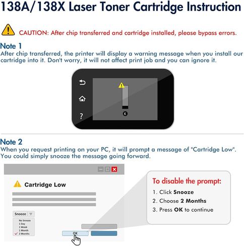 خرطوشة حبر ليزر جيت سوداء 138A مكونة من قطعتين بديلة متوافقة لحبر HP 138A 138X W1380A W1380X لحبر HP Laserjet Pro 3001dw لحبر الطابعة 3001dw 3001fdw MFP 3101fdw in Kuwait