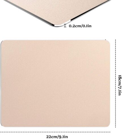2 Pack Gaming Aluminum Mouse Pad (Gold & Grey) Compatible with Magic Mouse, DaKuan Smooth Magic Ultra Thin Double Side Mouse Mat for Fast and Accurate Control (9 inch X 7.1 inch) in Saudi Arabia