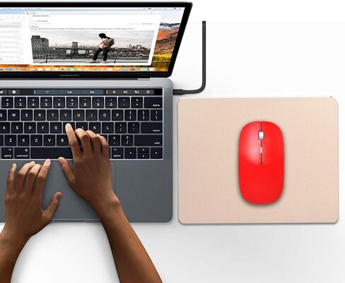 2 Pack Gaming Aluminum Mouse Pad (Gold & Grey) Compatible with Magic Mouse, DaKuan Smooth Magic Ultra Thin Double Side Mouse Mat for Fast and Accurate Control (9 inch X 7.1 inch) in Saudi Arabia