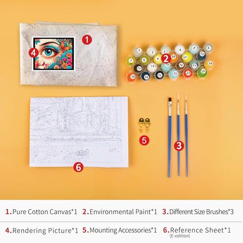 Paint by Numbers for Lady Beautiful Eyes Paint by Numbers Art Beauty Butterfly on The Face Modern Flowers Painting Artwork on Canvas DIY Painting Art Decor for Girl Painting Kits Gifts 16x20 in in Saudi Arabia