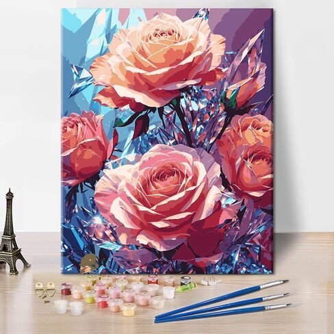 Paint by Numbers for Lady Beautiful Eyes Paint by Numbers Art Beauty Butterfly on The Face Modern Flowers Painting Artwork on Canvas DIY Painting Art Decor for Girl Painting Kits Gifts 16x20 in in Saudi Arabia