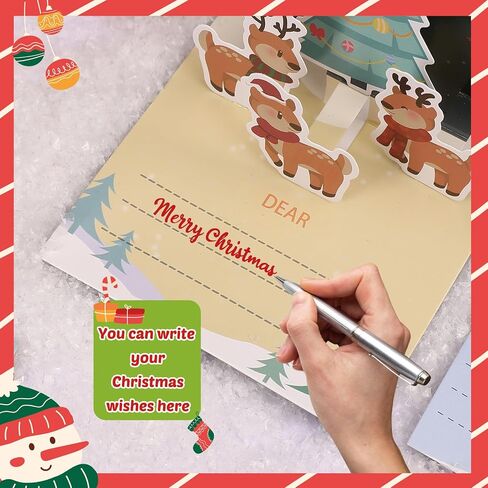 Asmallgf 6 Packs Small Pop Up Christmas Gift Card with Envelopes Stickers, Cute Holidays Pop Up Christmas Card Set for Kids, 3D Christmas cards for Girls Boys 4.3x4.3 inch in Saudi Arabia
