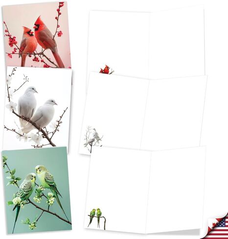The Best Card Company 20 Assorted Blank Ducks Notecards Boxed Set 4 x 5.12 Inch with Envelopes (10 Designs, 2 Each) for Bird Lovers | Hunters, What's Up Duck AM10038OCB-B2x10 in Saudi Arabia