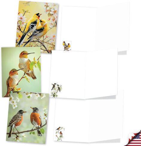 The Best Card Company 20 Assorted Blank Ducks Notecards Boxed Set 4 x 5.12 Inch with Envelopes (10 Designs, 2 Each) for Bird Lovers | Hunters, What's Up Duck AM10038OCB-B2x10 in Saudi Arabia