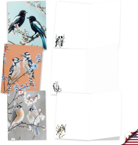 The Best Card Company 20 Assorted Blank Ducks Notecards Boxed Set 4 x 5.12 Inch with Envelopes (10 Designs, 2 Each) for Bird Lovers | Hunters, What's Up Duck AM10038OCB-B2x10 in Saudi Arabia
