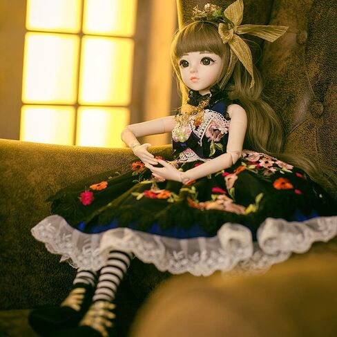 UCanaan BJD Doll, 1/3 SD Dolls 24 Inch 18 Ball Jointed Doll DIY Toys with Clothes Outfit Shoes Wig Hair Makeup, Best Gift for Girls (Maude) in Kuwait