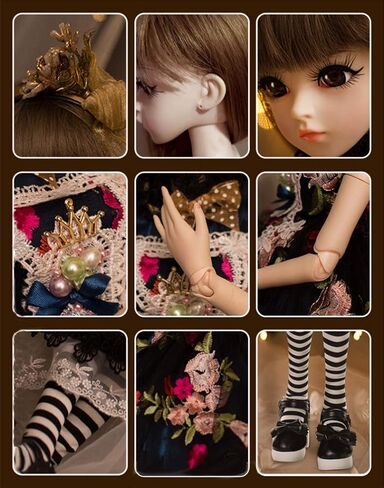 UCanaan BJD Doll, 1/3 SD Dolls 24 Inch 18 Ball Jointed Doll DIY Toys with Clothes Outfit Shoes Wig Hair Makeup, Best Gift for Girls (Maude) in Kuwait