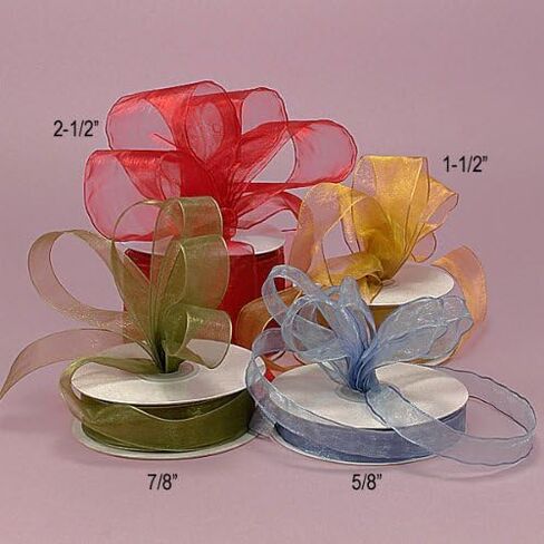 شريط سلكي من الأورجانزا الفضي، مقاس 7/8 بوصة × 25 ياردة in Kuwait