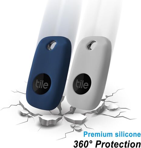 Geiomoo Silicone Case for Tile Pro 2022 Tracker, Soft Flexible Scratch Resistant Cover with Carabiner (2 Pack Navy Blue+Oatmeal) in Kuwait
