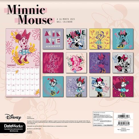 2025 Minnie Mouse Wall Calendar & Push Pins in Saudi Arabia