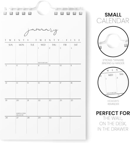 Mini Calendar 2025 - Vertical 6x9 2025 Wall Calendar Runs Until June 2026 - Easy Planning with the Small Aesthetic Desk Calendar 2025-2026 Monthly - Karto - Cursive 3.0 in Saudi Arabia