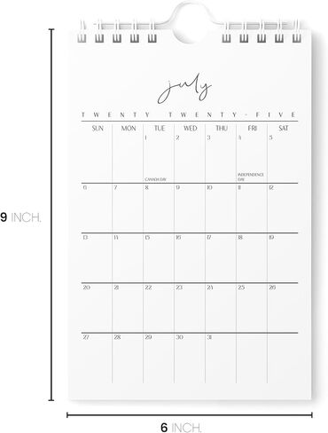 Mini Calendar 2025 - Vertical 6x9 2025 Wall Calendar Runs Until June 2026 - Easy Planning with the Small Aesthetic Desk Calendar 2025-2026 Monthly - Karto - Cursive 3.0 in Saudi Arabia