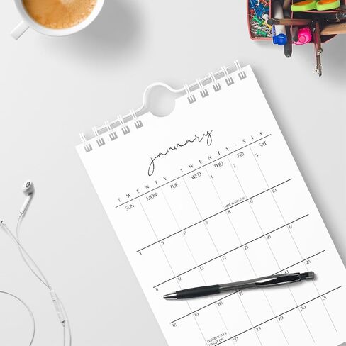 Mini Calendar 2025 - Vertical 6x9 2025 Wall Calendar Runs Until June 2026 - Easy Planning with the Small Aesthetic Desk Calendar 2025-2026 Monthly - Karto - Cursive 3.0 in Saudi Arabia