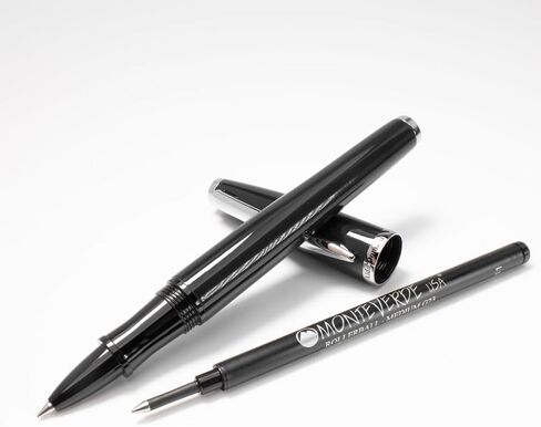 Monteverde USA Aldo Domani Rollerball Pen with Refill Gift Set (Black) - Premium pen for Men & Women, Perfect for Office, Business, School, Gifts, Journaling, Autographs in Saudi Arabia