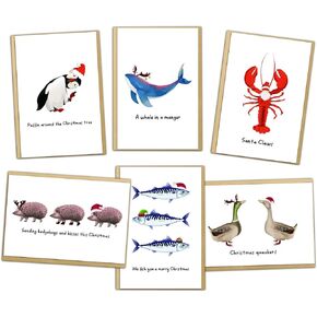 Funny Christmas Cards Bulk, Humorous Christmas Cards with Envelopes & Stickers, Sarcastic Christmas Note Cards, Assorted Xmas Holiday Cards - 12 Unique Designs (6 x 4 In, 24 Pack)