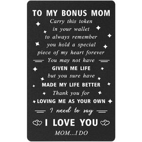 ENGZHI Stepmom Gifts Bonus Mom Wallet Card - I Love You Mom ... I Do - Step Mom Gifts Stepmother Birthday Card, Mothers Day, Christmas