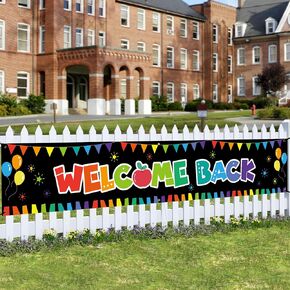 Welcome Back To School Banner 9.8x1.64ft Large Back To School Decorations Back To School Yard Signs First Day of School Banner Back To School Backdrop for School Classroom Office