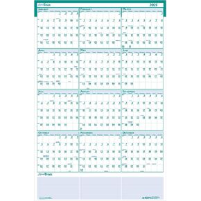 House of Doolittle 2025 Laminated Wipe Off Wall Calendar, Express Track, Reversible, 24 x 37 Inches, January - December (HOD392-25)