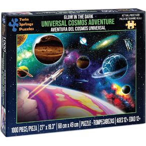 Glow in The Dark Universal Cosmos Adventure 1000 Piece Jigsaw Puzzle, Twin Spring Goods 1,000 pcs Puzzle