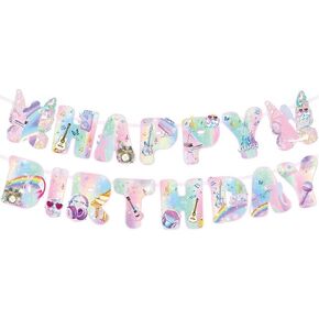 Music Singer Party Decorations Banner and Hanging Swirls, Music Party Banner Popular Singer Birthday Party Supplies Fans Music Party Supplies (multicolour1)